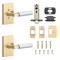 Sure-Loc Hardware Sure-Loc Hardware Levanto Passage Rosette, Satin Brass, Knurled Grip in Polished Chrome LV101 SB GRIP-KN 26 - alternate 2